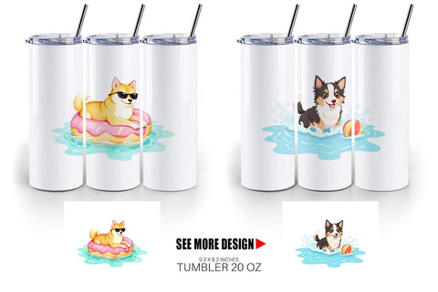 Tumbler Summer Dog Day Sublimation artnoy 