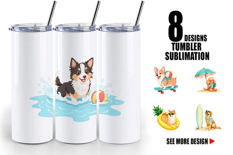 Tumbler Summer Dog Day Sublimation artnoy 