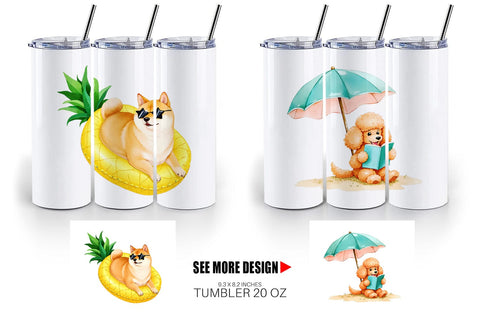 Tumbler Summer Dog Day Sublimation artnoy 