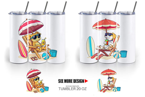 Tumbler Summer Dog Sublimation artnoy 