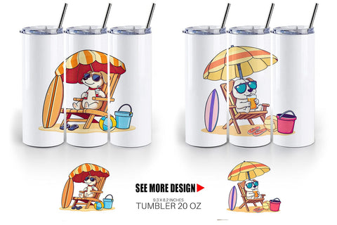 Tumbler Summer Dog Sublimation artnoy 