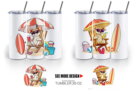Tumbler Summer Dog Sublimation artnoy 