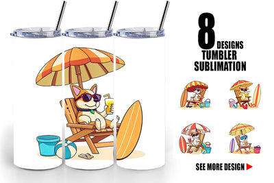 Tumbler Summer Dog Sublimation artnoy 