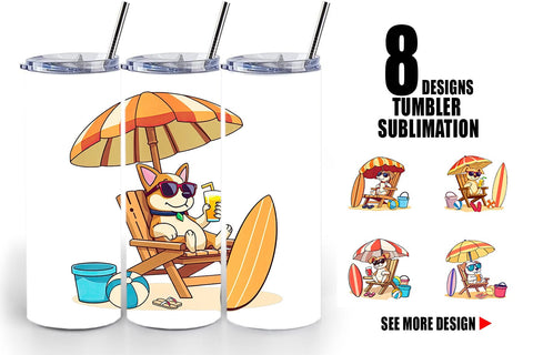 Tumbler Summer Dog Sublimation artnoy 