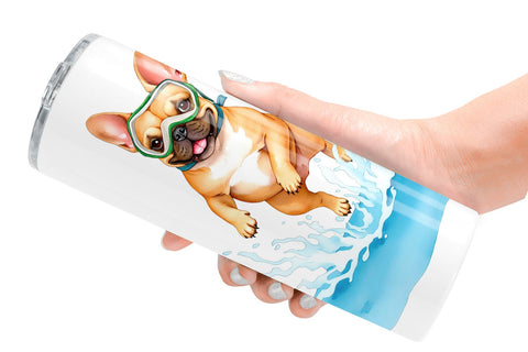 Tumbler Summer Dog Watercolor Sublimation artnoy 