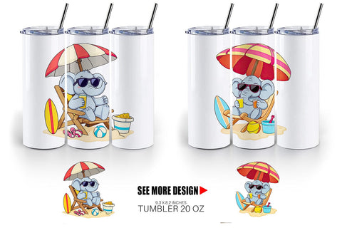 Tumbler Summer Elephant Sublimation artnoy 