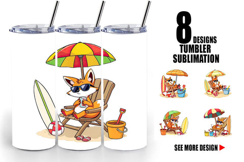 Tumbler Summer Fox Sublimation artnoy 