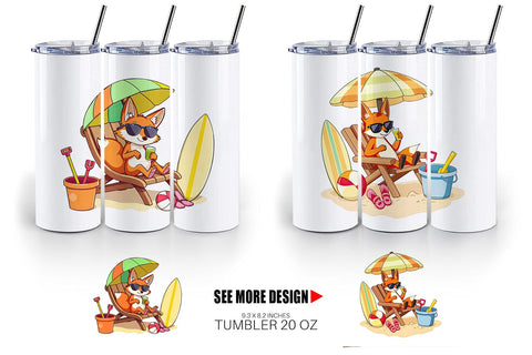 Tumbler Summer Fox Sublimation artnoy 