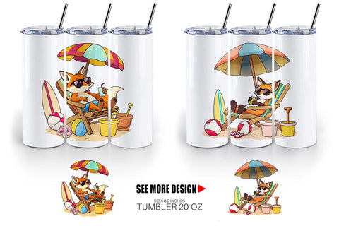 Tumbler Summer Fox Sublimation artnoy 