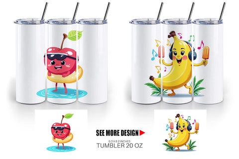 Tumbler Summer Fruit Faces Sublimation artnoy 