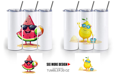 Tumbler Summer Fruit Faces Sublimation artnoy 
