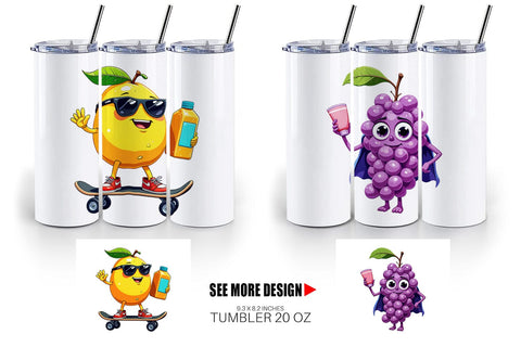 Tumbler Summer Fruit Faces Sublimation artnoy 