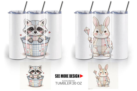 Tumbler Summer Fun Patchwork Animal Sublimation artnoy 