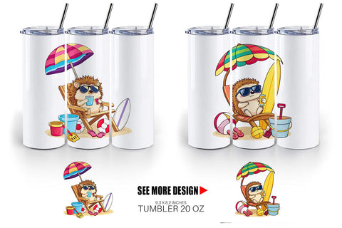 Tumbler Summer Hedgehog Sublimation artnoy 