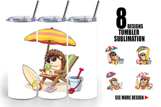 Tumbler Summer Hedgehog Sublimation artnoy 