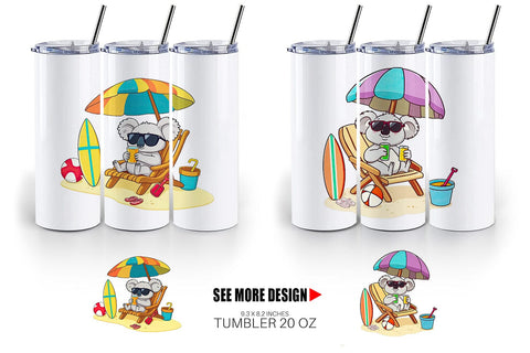 Tumbler Summer Koala Sublimation artnoy 