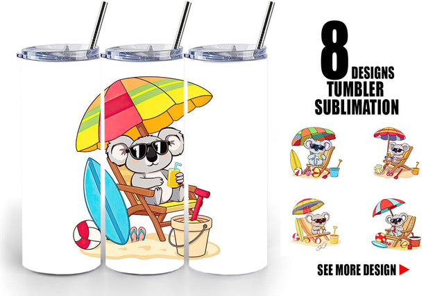Tumbler Summer Koala Sublimation artnoy 