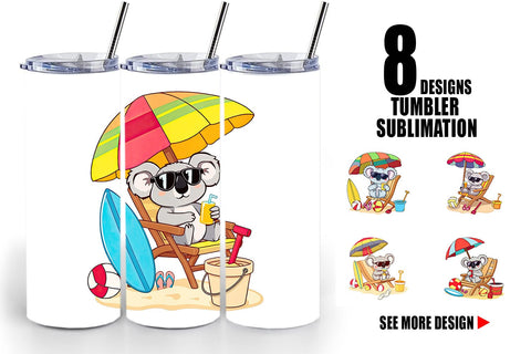 Tumbler Summer Koala Sublimation artnoy 