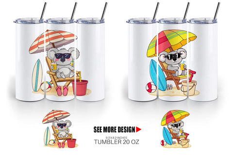 Tumbler Summer Koala Sublimation artnoy 