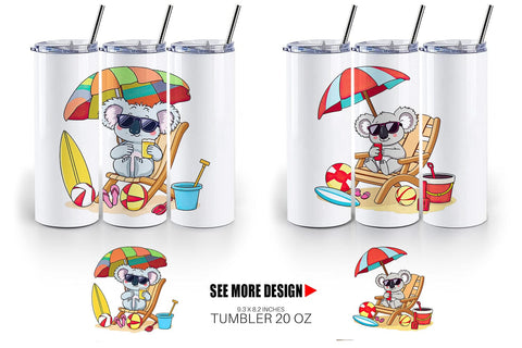 Tumbler Summer Koala Sublimation artnoy 