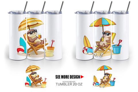 Tumbler Summer Otter Sublimation artnoy 