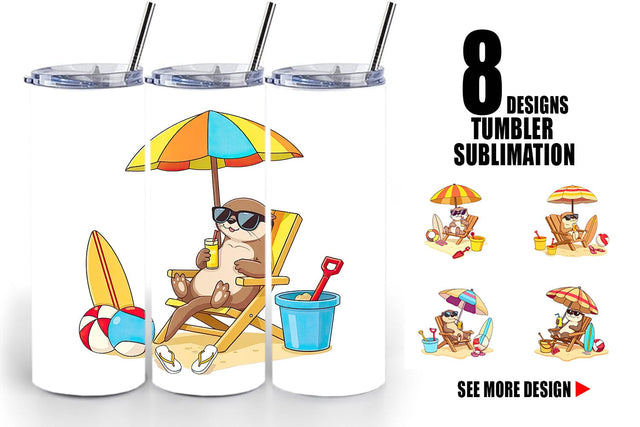 Tumbler Summer Otter Sublimation artnoy 