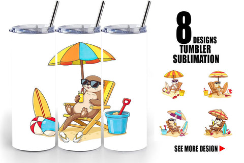 Tumbler Summer Otter Sublimation artnoy 