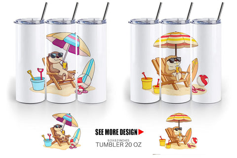 Tumbler Summer Otter Sublimation artnoy 