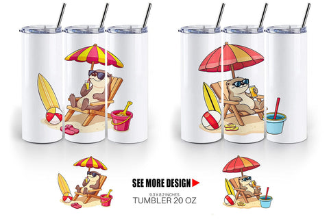 Tumbler Summer Otter Sublimation artnoy 