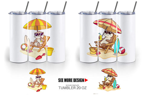 Tumbler Summer Otter Sublimation artnoy 
