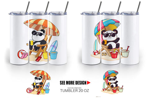 Tumbler Summer Panda Sublimation artnoy 