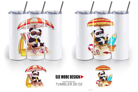 Tumbler Summer Panda Sublimation artnoy 