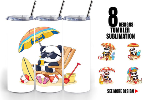 Tumbler Summer Panda Sublimation artnoy 