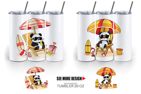 Tumbler Summer Panda Sublimation artnoy 