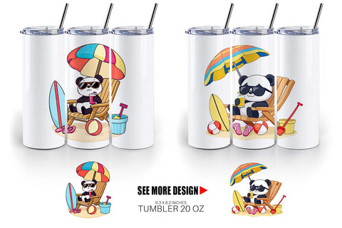 Tumbler Summer Panda Sublimation artnoy 