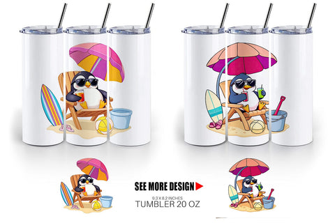 Tumbler Summer Penguin Sublimation artnoy 