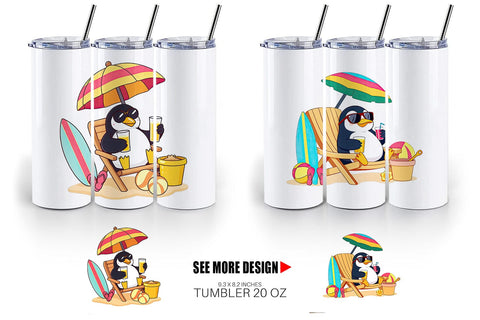Tumbler Summer Penguin Sublimation artnoy 