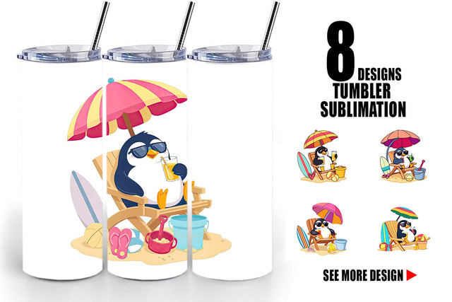 Tumbler Summer Penguin Sublimation artnoy 
