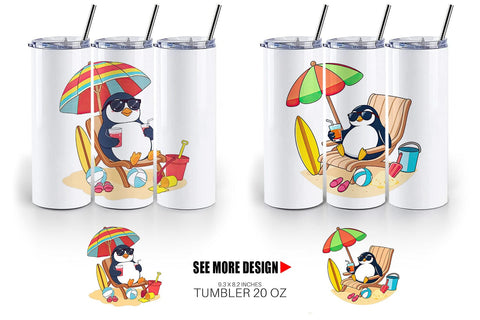 Tumbler Summer Penguin Sublimation artnoy 