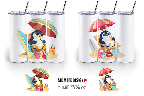 Tumbler Summer Penguin Sublimation artnoy 