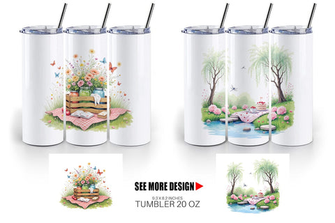 Tumbler Summer Picnic Dreams Sublimation artnoy 