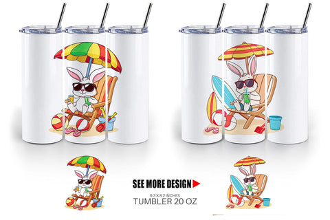 Tumbler Summer Rabbit Sublimation artnoy 