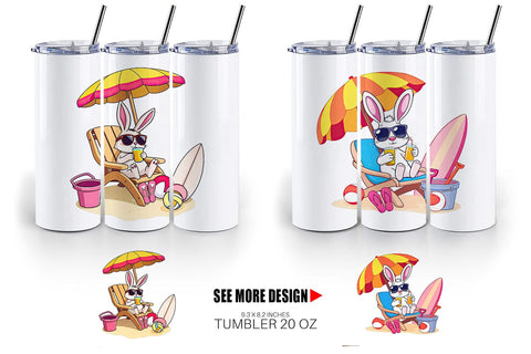 Tumbler Summer Rabbit Sublimation artnoy 