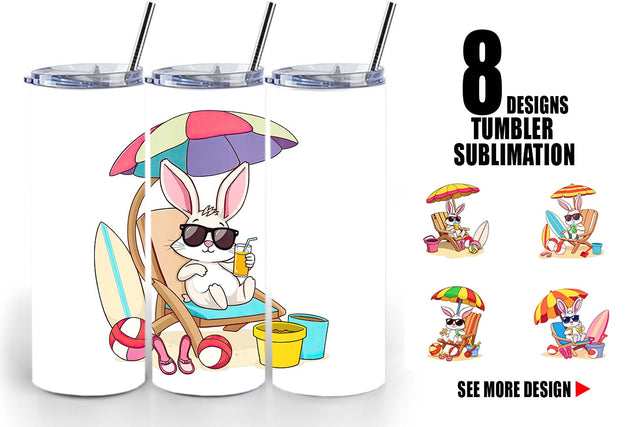 Tumbler Summer Rabbit Sublimation artnoy 
