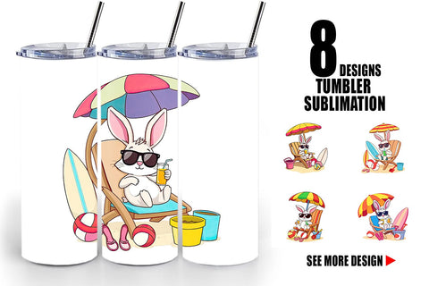 Tumbler Summer Rabbit Sublimation artnoy 