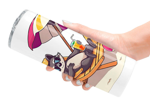 Tumbler Summer Raccoon Sublimation artnoy 