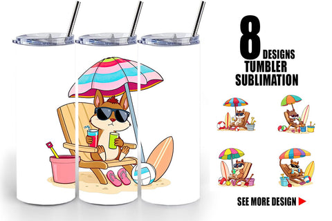 Tumbler Summer Squirrel Sublimation artnoy 