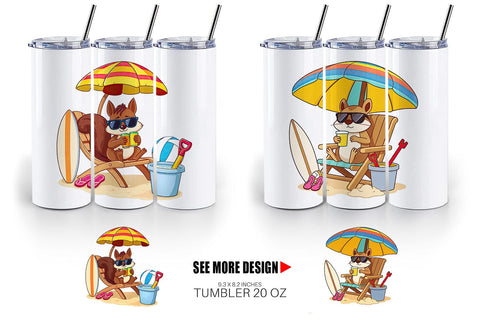 Tumbler Summer Squirrel Sublimation artnoy 