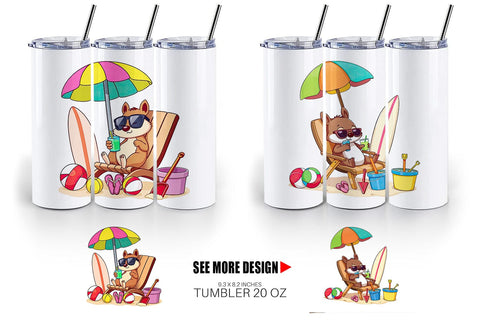 Tumbler Summer Squirrel Sublimation artnoy 