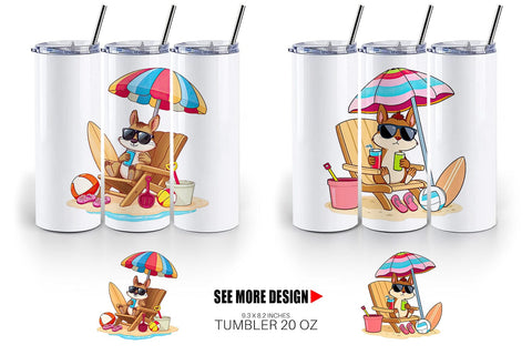 Tumbler Summer Squirrel Sublimation artnoy 